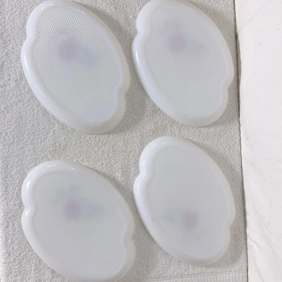 Vintage Rosecrest 8 Piece Snack Tea Set Dura White Floral Red Rose Federal Glass - Picture 7 of 16